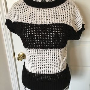 Crochet stripe sweater